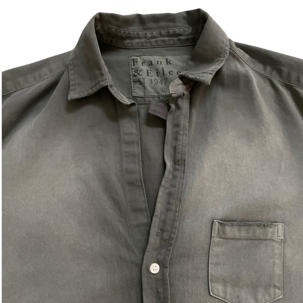 Frank & Eileen “Eileen” Famous Denim Shirt Distressed Button Up Gray Med - Picture 4 of 10